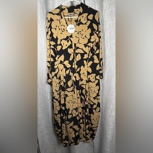 ALEMBIKA OLENA COCOON DRESS brown black floral sz 8 NWT